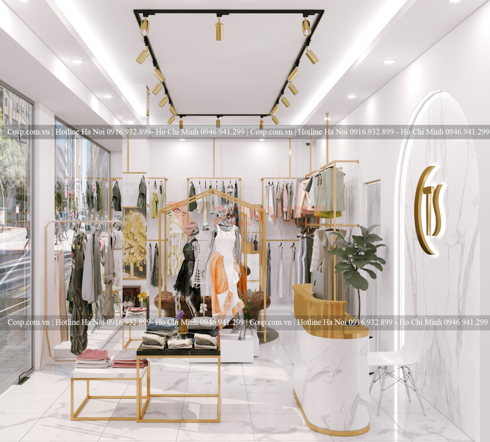 Thiết kế nội thất shop thời trang Thái Anh