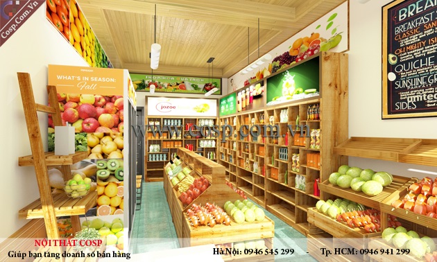 Thiết kế cửa hàng hoa quả nhập khẩu NShop 25m2  Shop trái cây