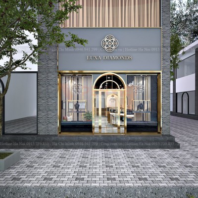 Dự án thiết kế shop nữ trang vàng bạc LUXA DIAMONDS – 90m2 – Quảng Ninh