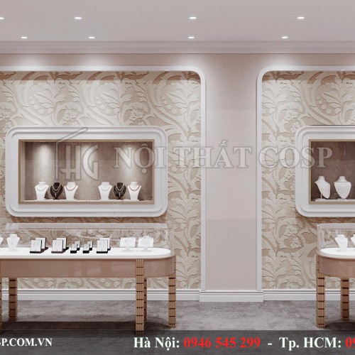 Thiết kế nội thất shop vàng bạc Anh Phong – Vĩnh Yên, Vĩnh Phúc