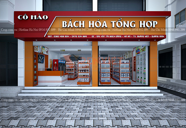 Thiết kế khu vực mặt tiền cửa hàng tạp hóa cô Hào - Quảng Ninh