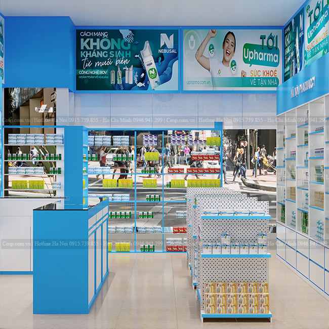 Một số kệ trưng bày nhỏ của Hà Nội Pharmacy