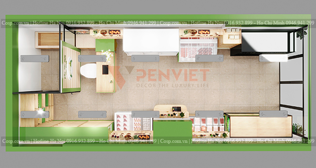 Mặt bằng tổng thể của dự án thiết kế siêu thị mini 
