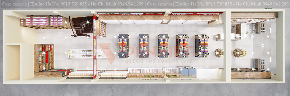 Mặt bằng tổng quan dự án thiết kế siêu thị mini Hoàn Hương
