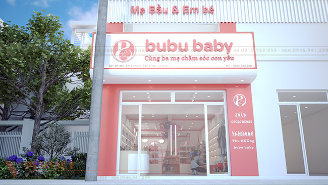 Mặt tiền vô cùng nổi bật của shop Bubu Baby