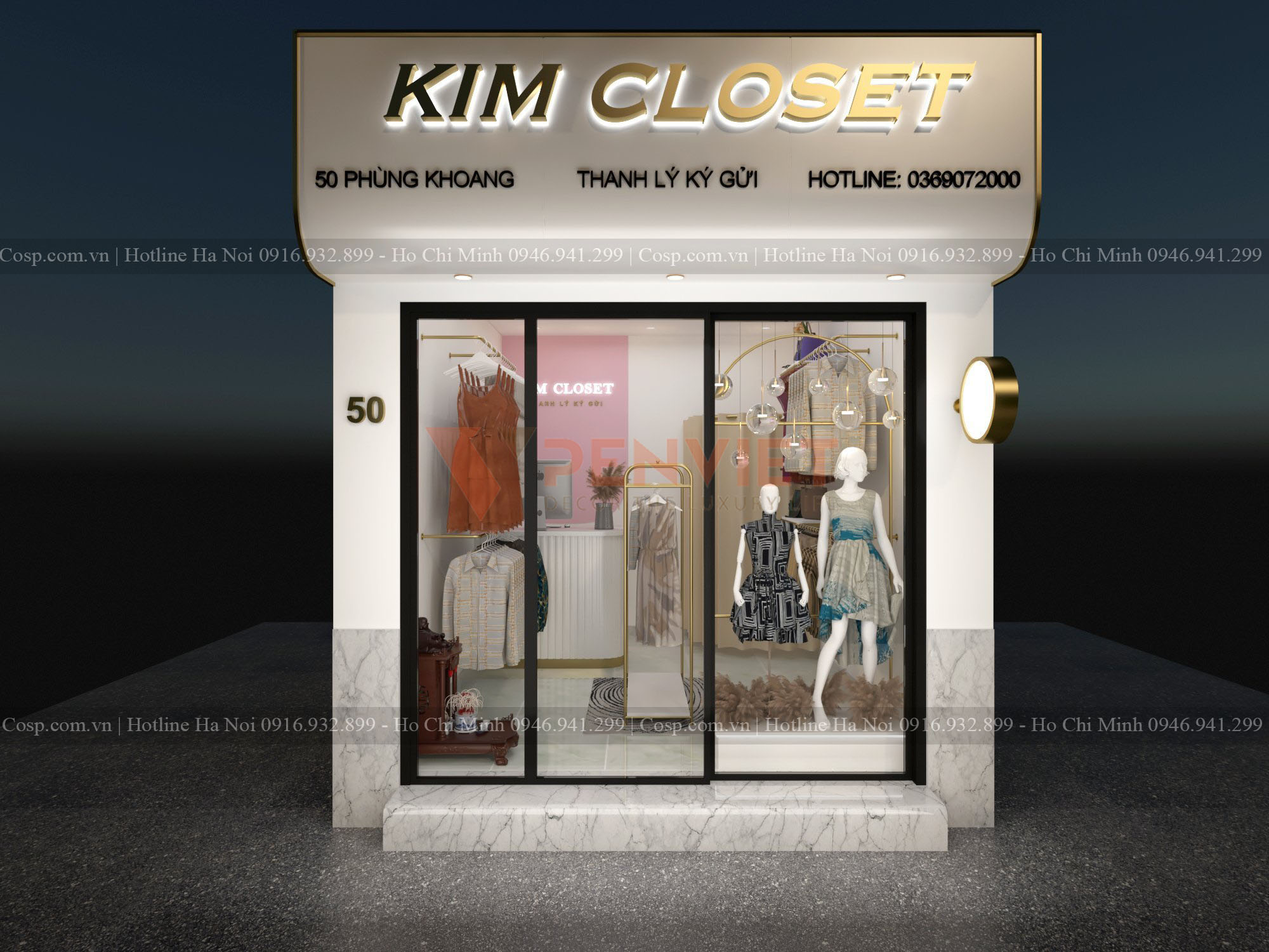 Thiết kế cửa hàng quần áo nữ nhỏ đẹp chỉ 15m2