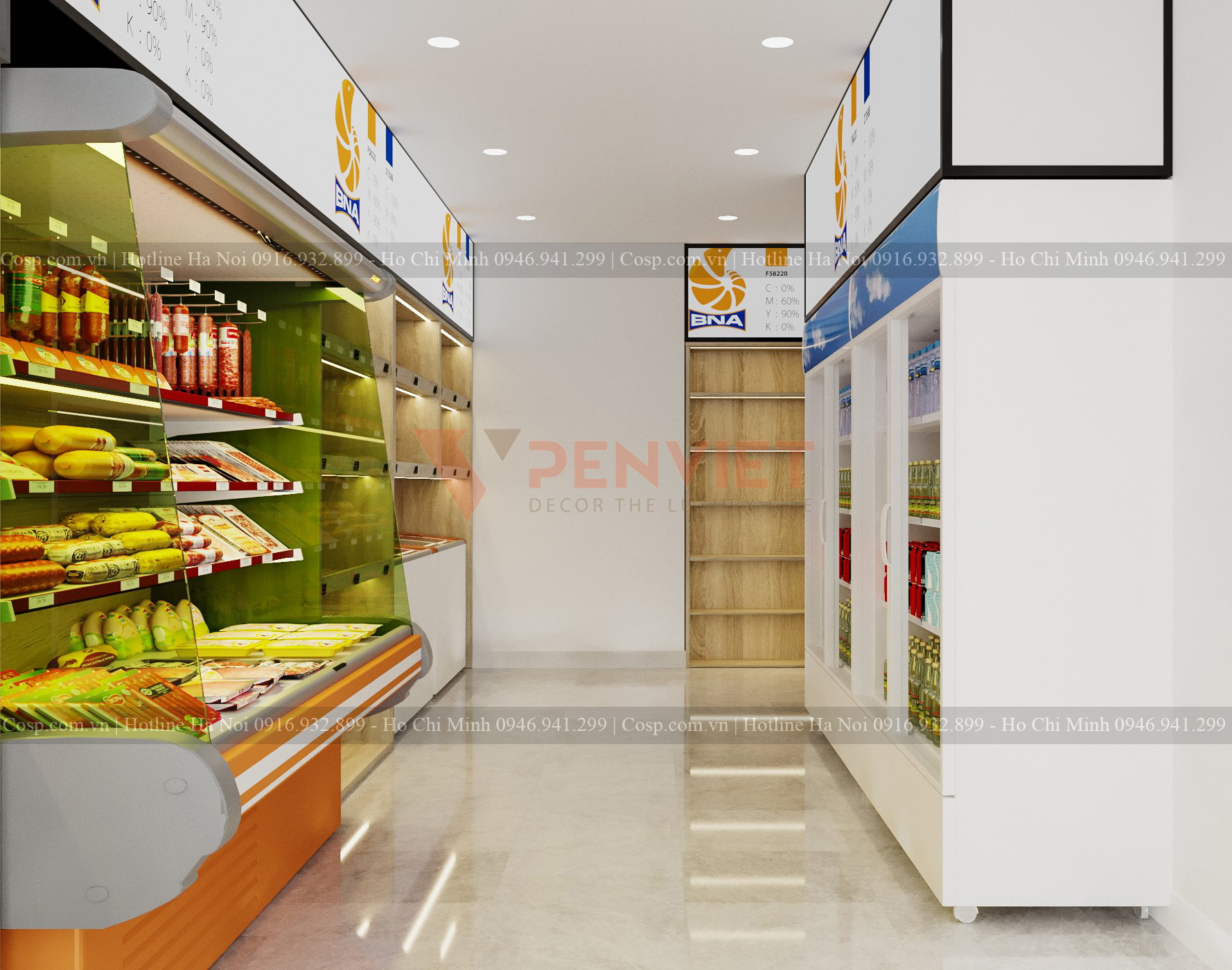 Thiết kế cửa hàng thực phẩm sạch BNA Food