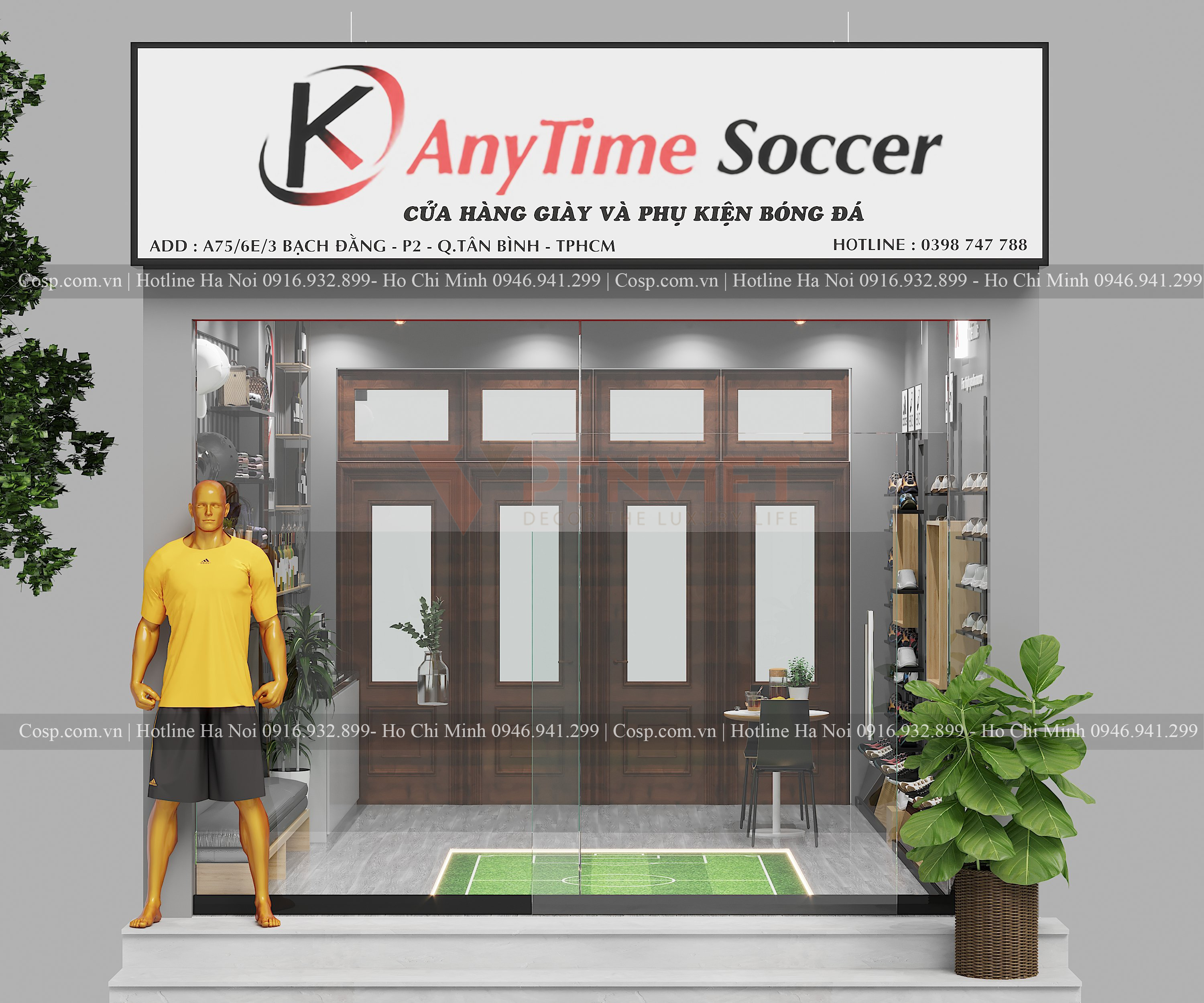 Thiết kế shop giày đá bóng Anytime Soccer
