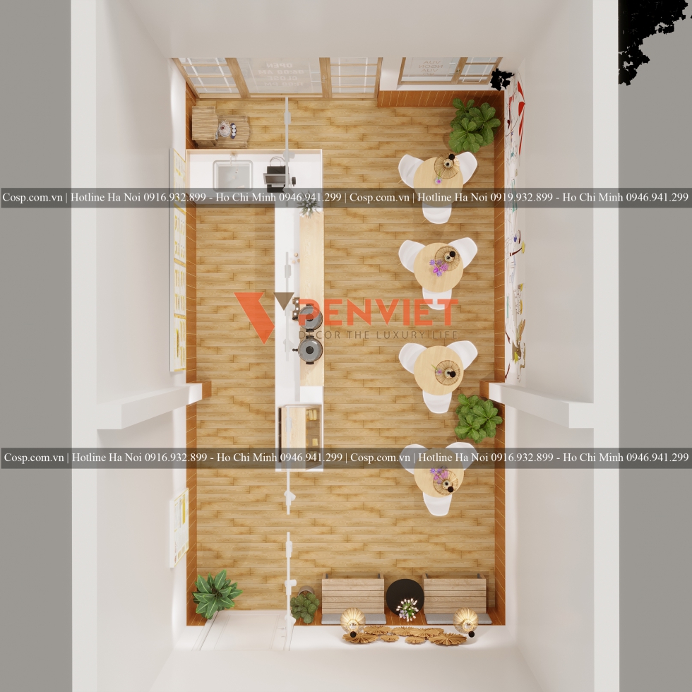 Thiết kế nội thất cửa hàng bánh mỳ Dân Tổ - Ninh Bình