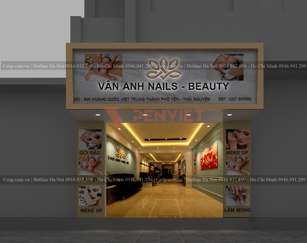 Thiết kế cửa hàng Vân Anh Nail - Beauty