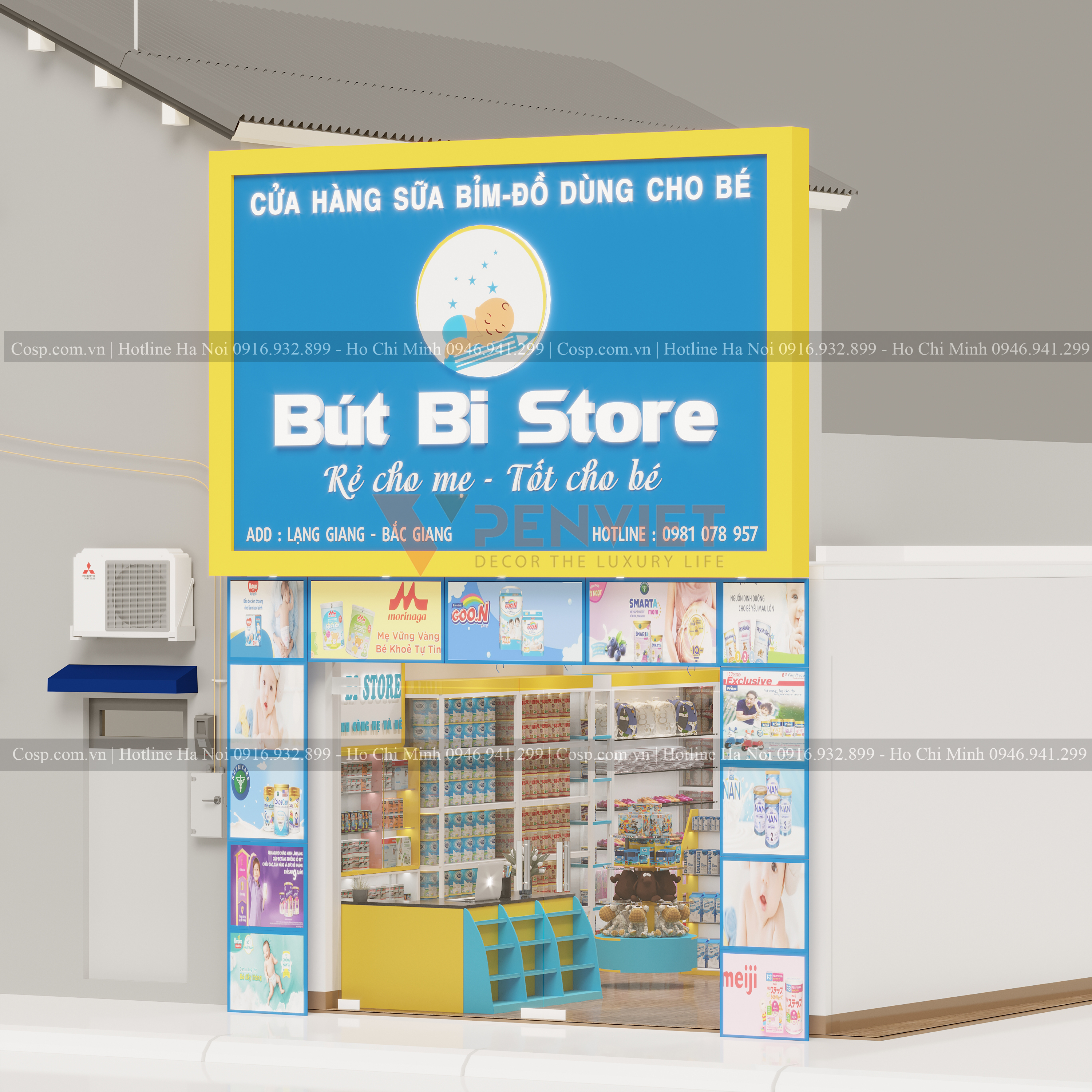 Thiết kế khu vực mặt tiền cho cửa hàng Bút Bi Store