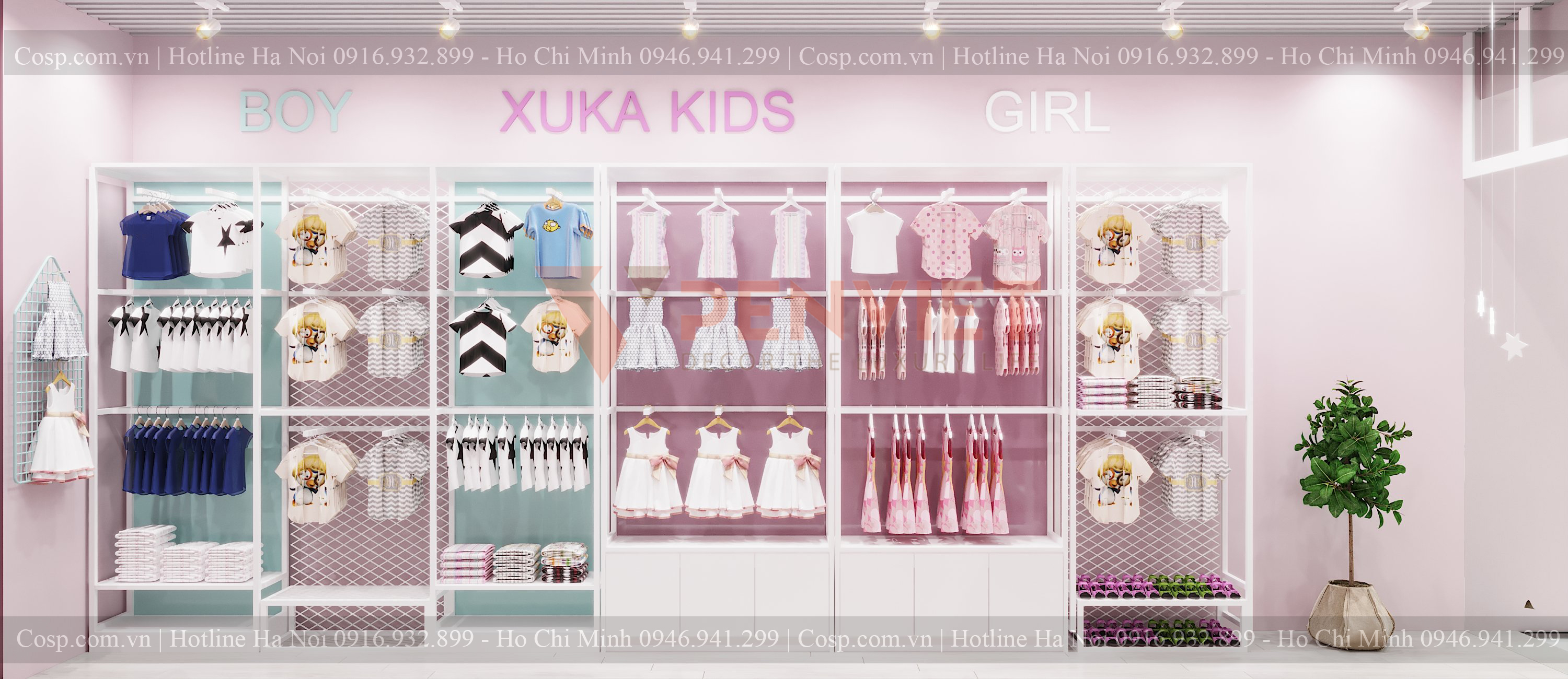 thiết kế shop quần áo trẻ em XukaKids 3