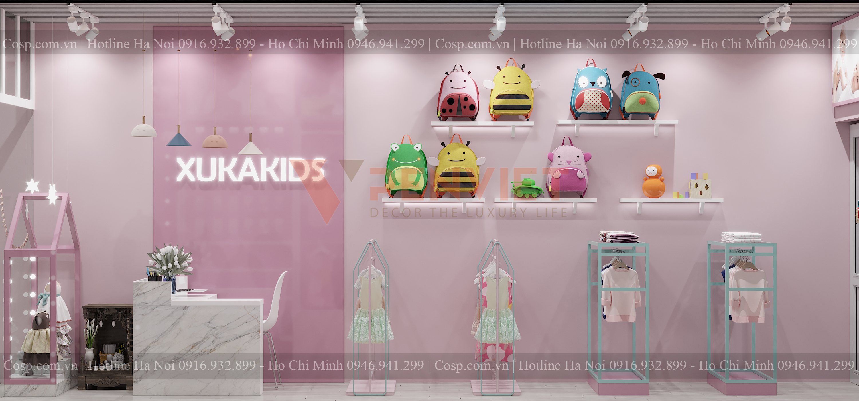thiết kế shop quần áo trẻ em XukaKids 5