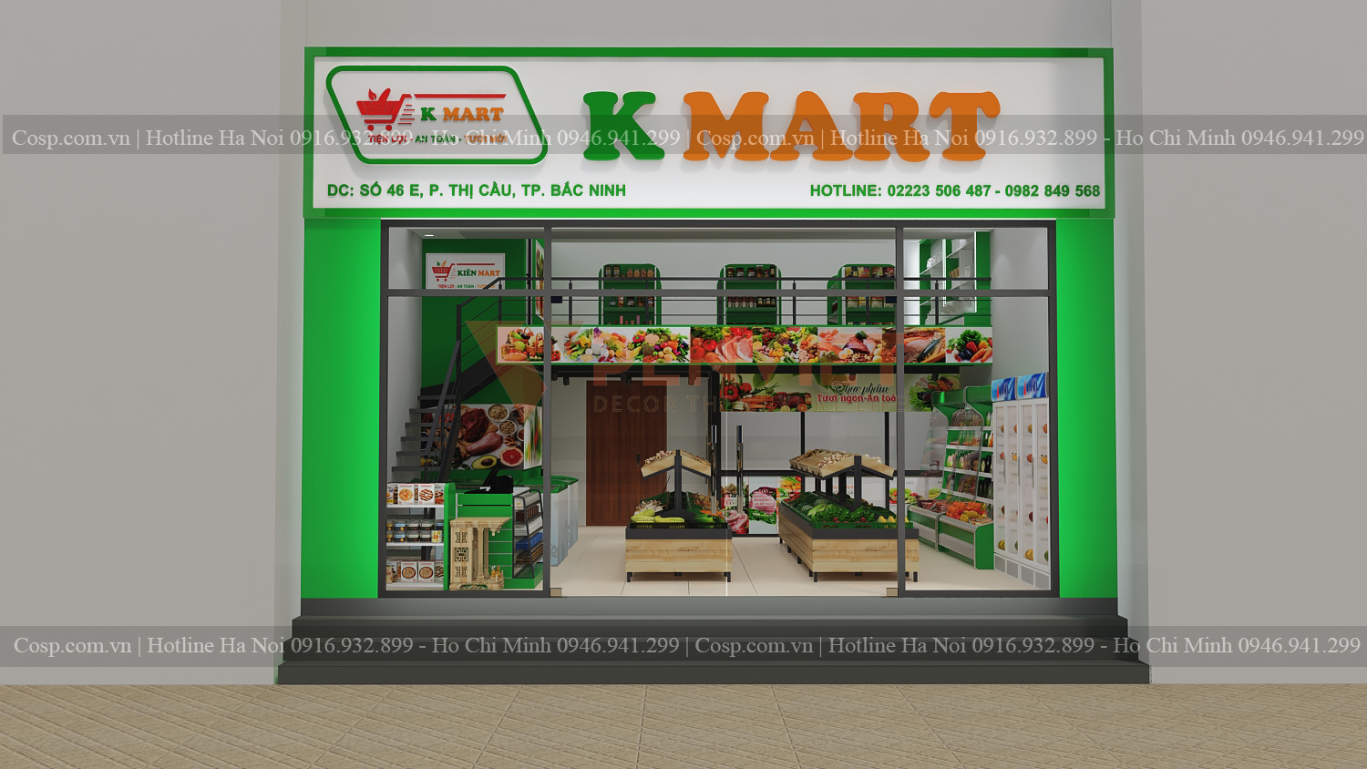 Thiết kế cửa hàng thực phẩm sạch K Mart 1