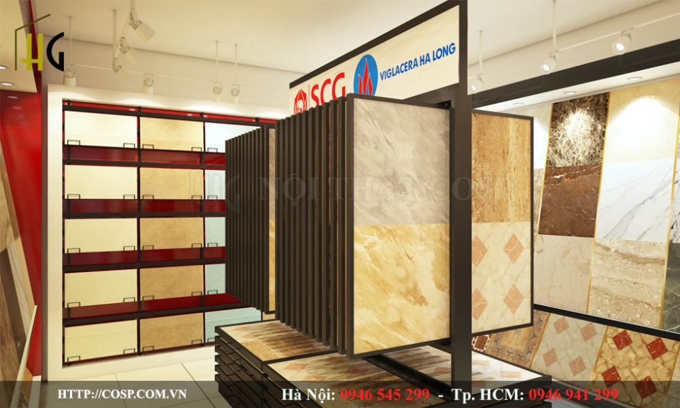 Hệ thống tủ trưng bày bằng gỗ MDF được bố trí khoa học
