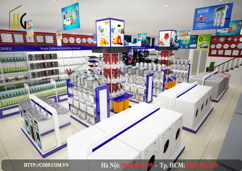 Thiết kế cửa hàng điện máy Cẩm Phát - Sơn La