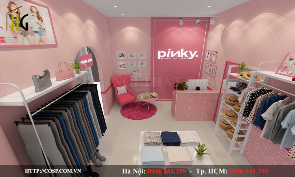 Thiết kế shop thời trang Pinky - Chị Trang - Bắc Giang