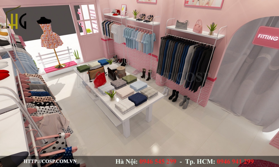 Thiết kế shop thời trang Pinky - Chị Trang - Bắc Giang