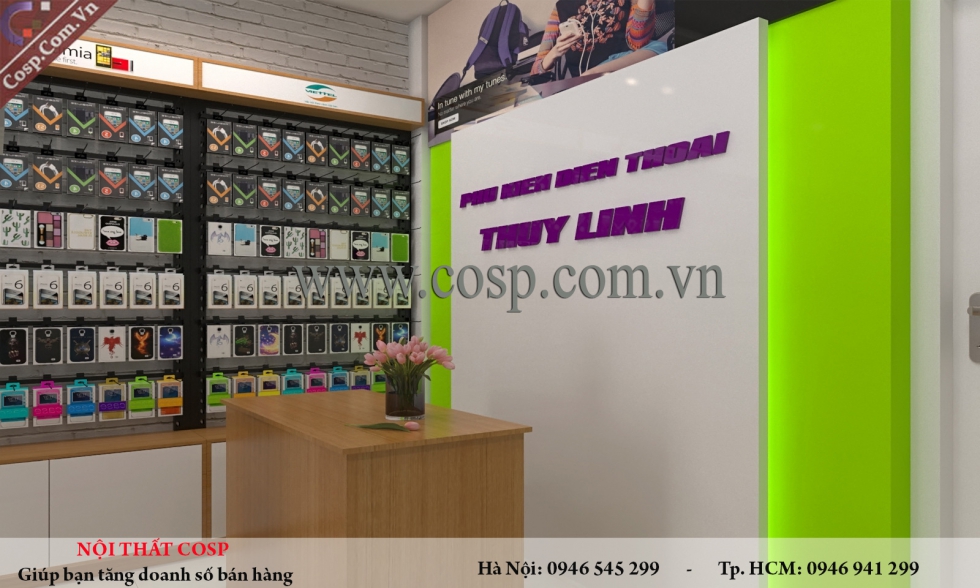 Thiết kế cửa hàng phụ kiện điện thoại - Chị Hạnh - TP. HCM