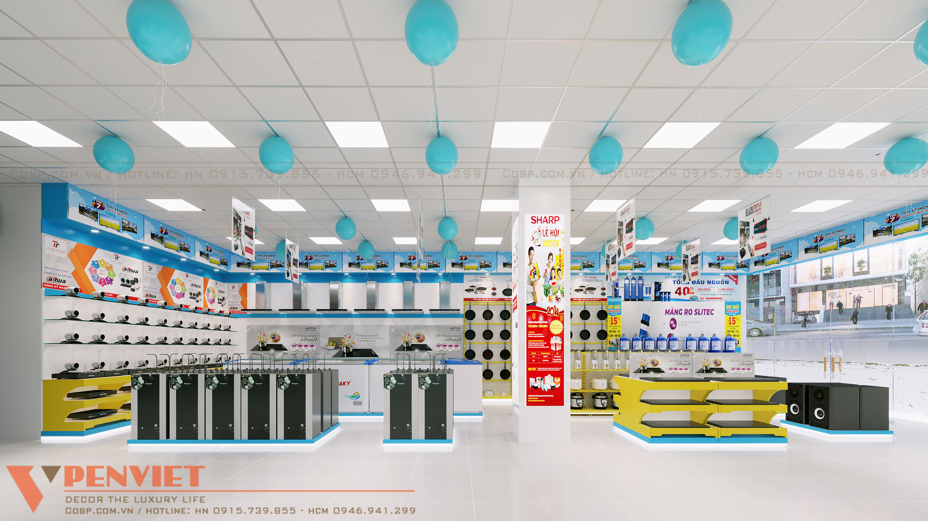 Toàn bộ không gian siêu thị điện máy Thái Tuấn
