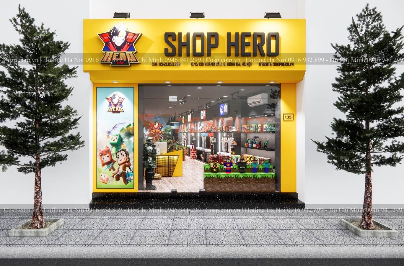 Thiết kế shop đồ chơi trẻ em Hero Shop