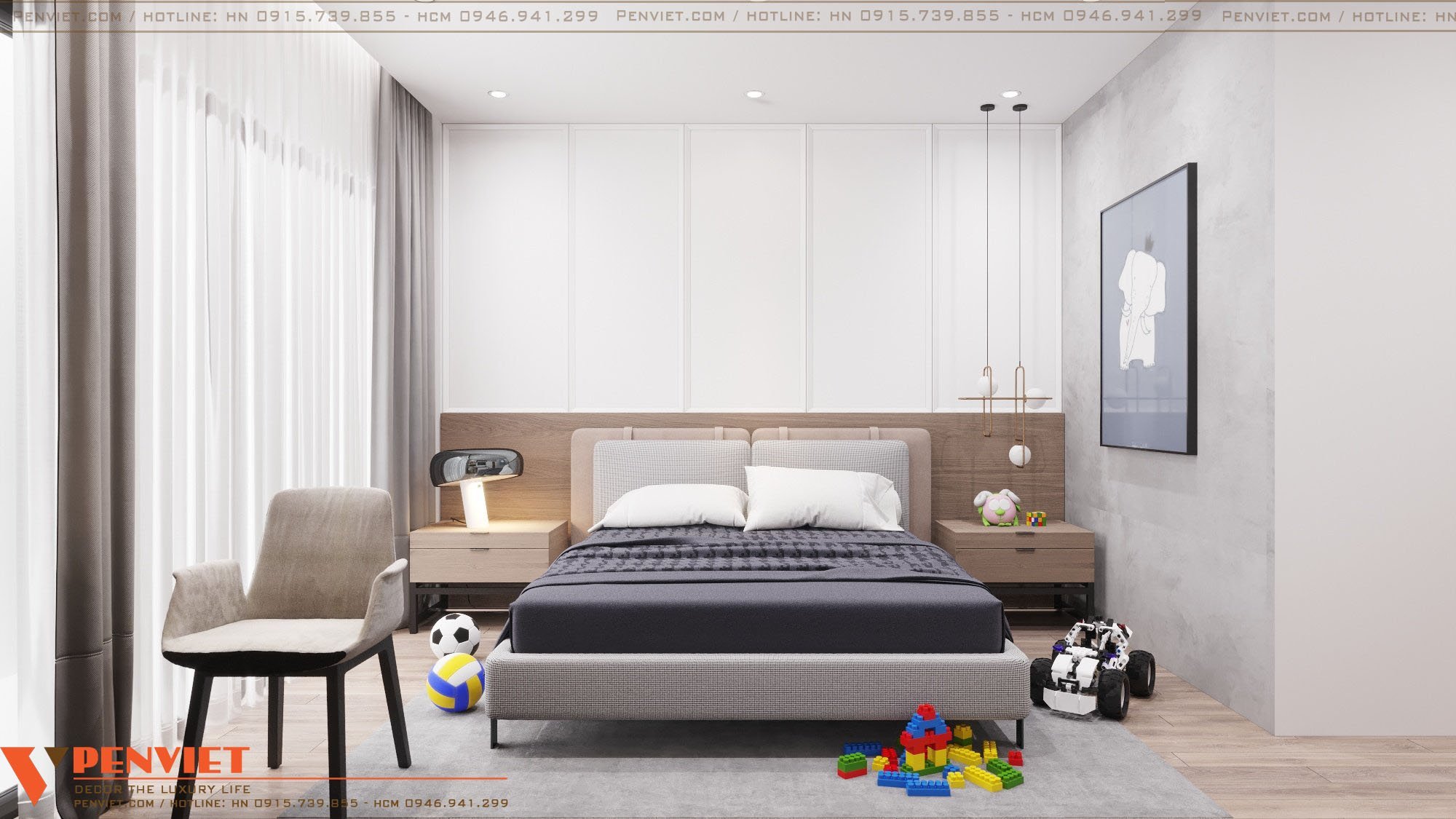 Phòng ngủ bé trai trong thiết kế spa Phương Loan