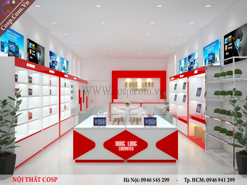 Thiết kế nội thất cửa hàng máy tính - Anh Hùng - Đăk Nông