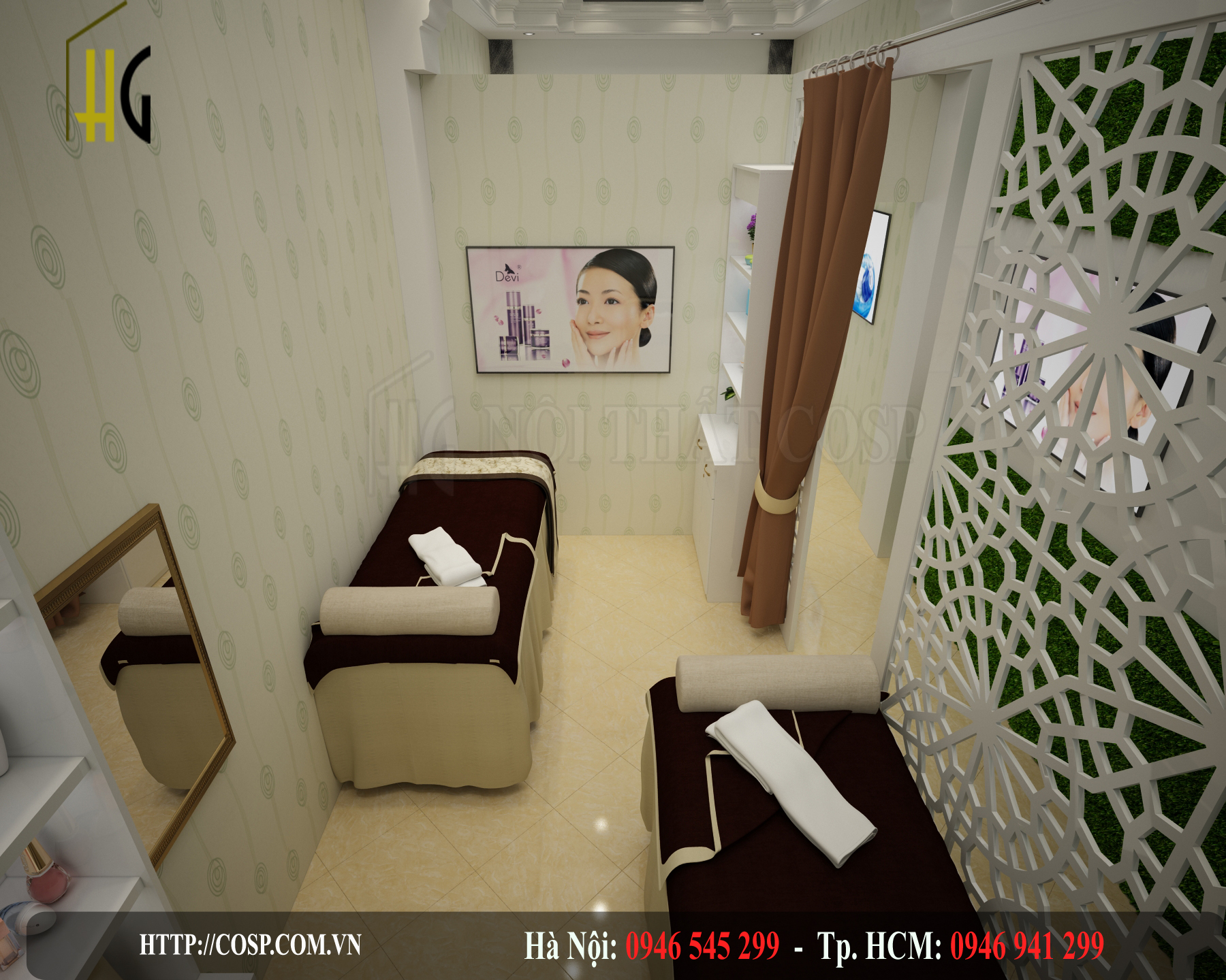 Thiết kế phòng spa với không gian thư giãn riêng tư