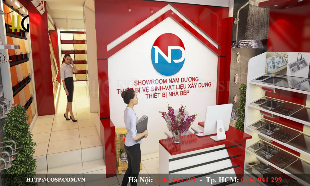 Thiết kế nội thất cửa hàng TBVS Nam Dương - KĐT Văn Phú