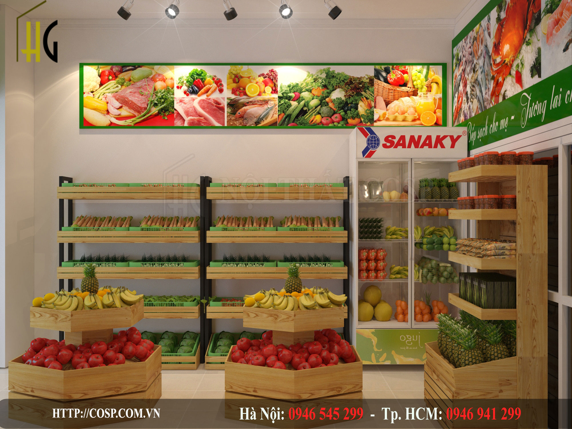 Thiết kế cửa hàng thực phẩm BẢO ANH ORGANIC 3