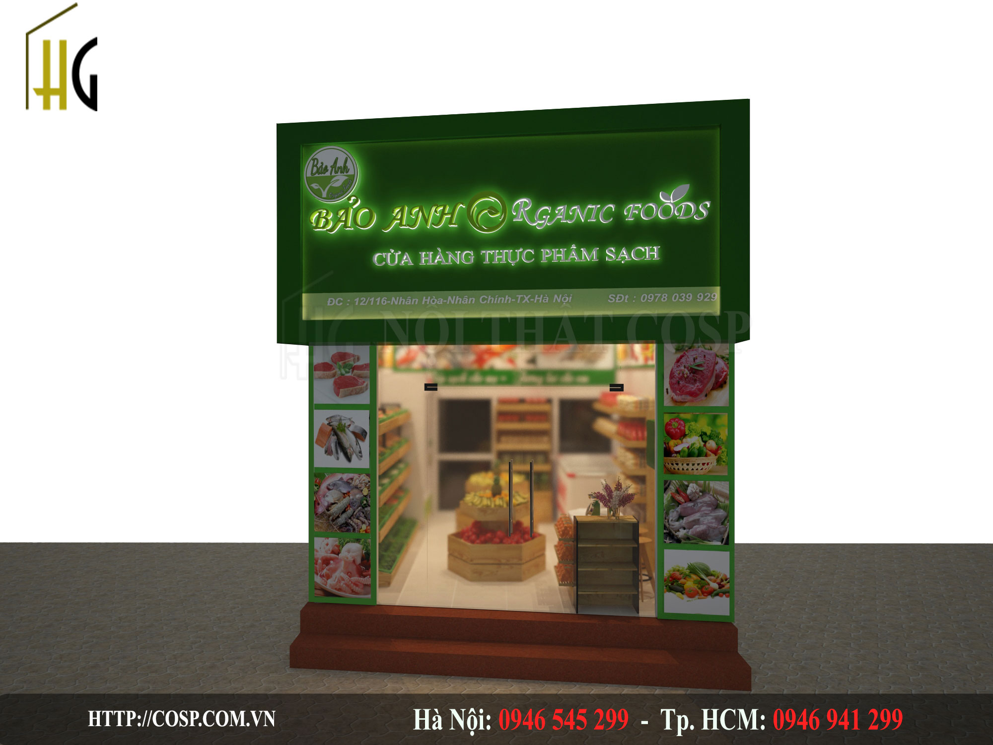 Thiết kế cửa hàng thực phẩm BẢO ANH ORGANIC 5