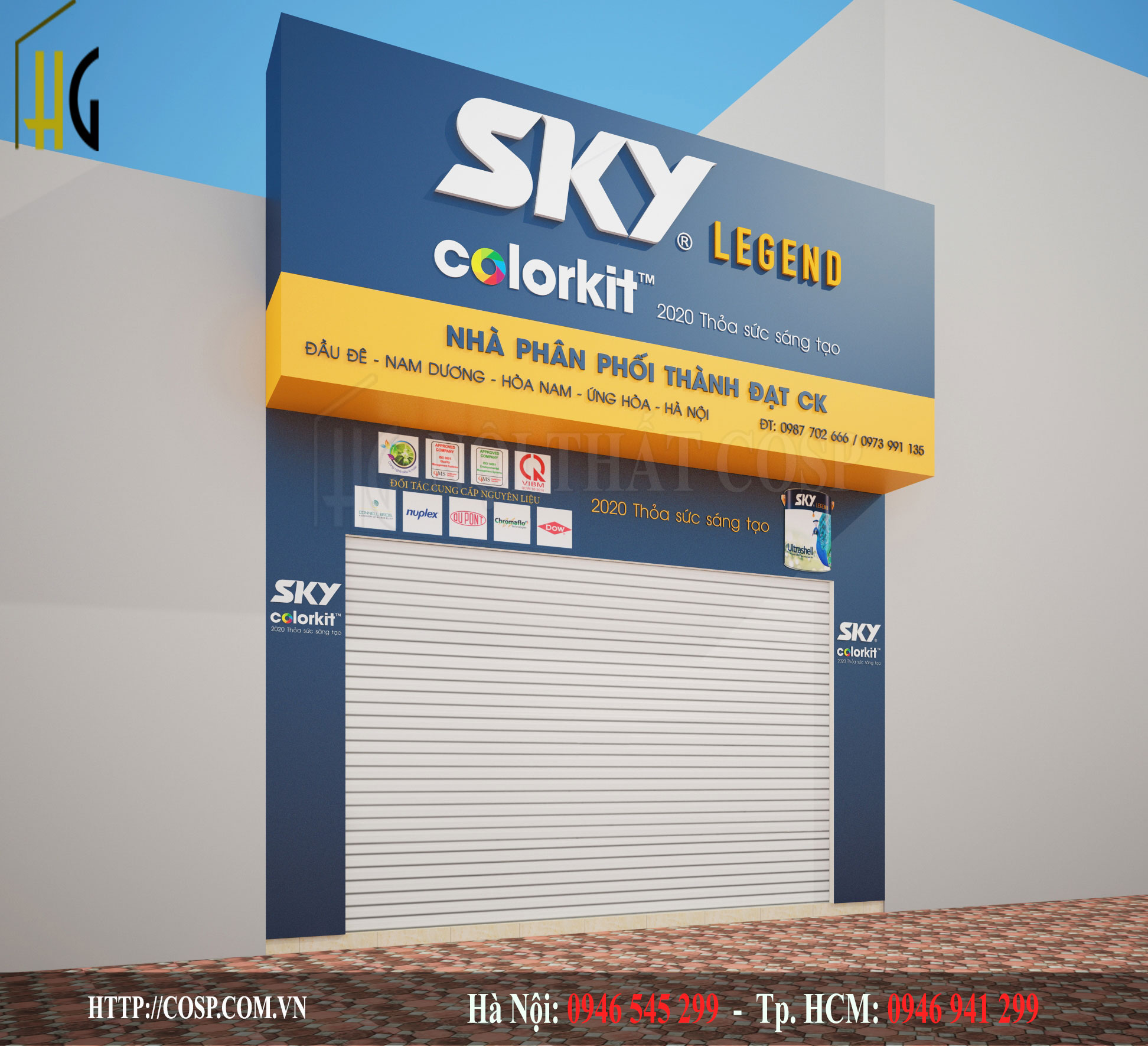 Thiết kế cửa hàng sơn sky color kit 4