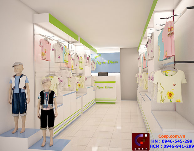 Thiết kế shop thời trang trẻ em Ngọc Diễm, Quận 3 - HCM