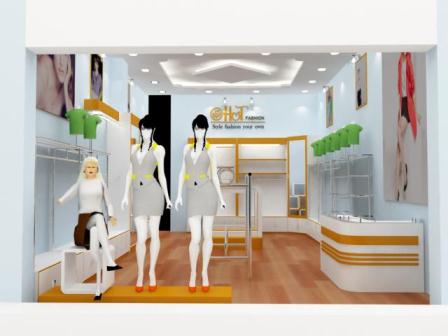 thiết kế cửa hàng thời trang H&T Định Công