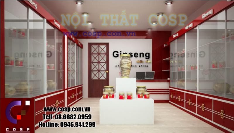 Thiết kế cửa hàng nhân sâm Hàn Quốc Ginseng