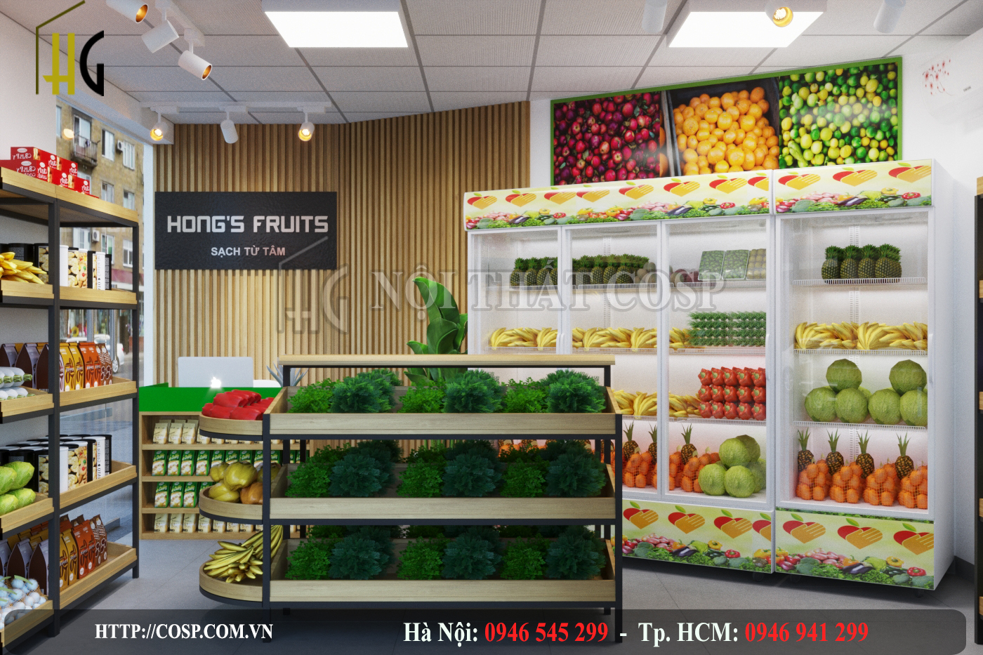 Thiết kế cửa hàng hoa quả sạch - Võ Chí Công - Hà Nội