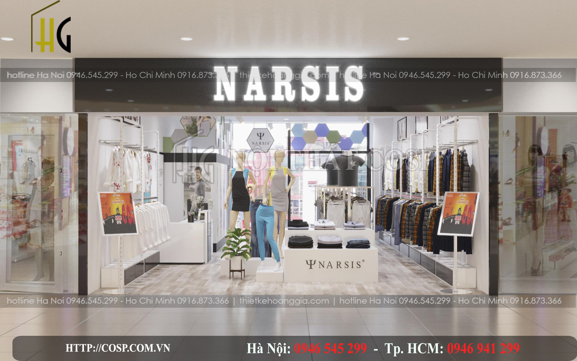 Mặt tiền shop thời trang Narsis tại Phạm Ngọc Thạch