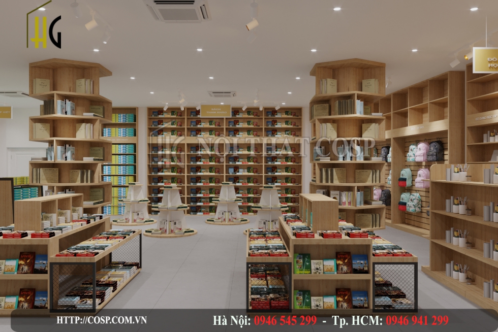 Thiết kế nội thất tiệm sách đẹp và hút khách