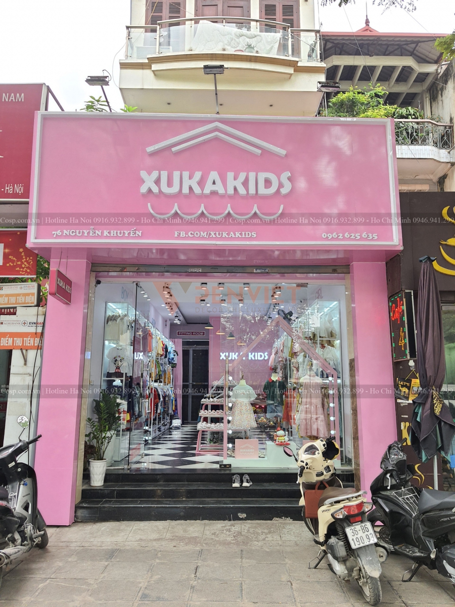 Thi công shop thời trang trẻ em Xukakids 1