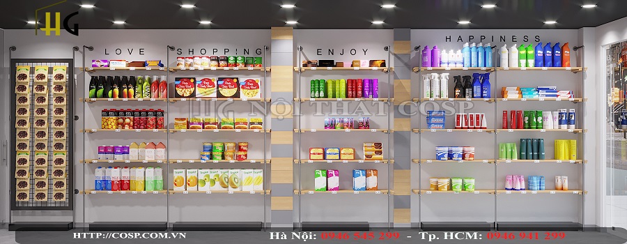 Thiết kế nội thất siêu thị mỹ Trần Hưng Đạo