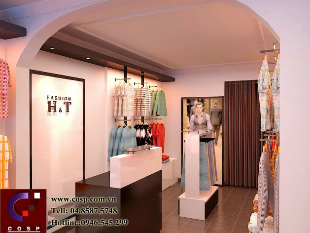 thiết kế cửa hàng thời trang công sở ht fashion 2