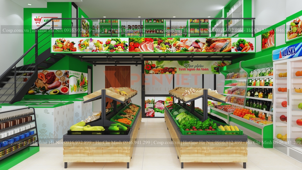 Thiết kế siêu thị mini 80m2