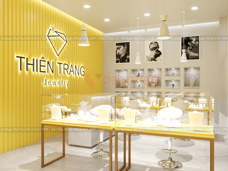 Thiết kế nội thất cửa hàng trang sức Thiên Trang