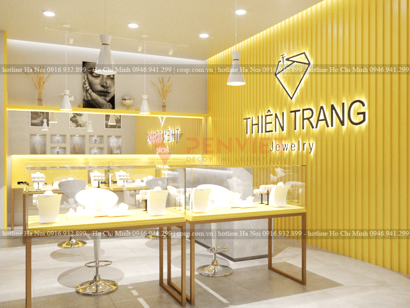 Thiết kế cửa hàng vàng bạc Thiên trang