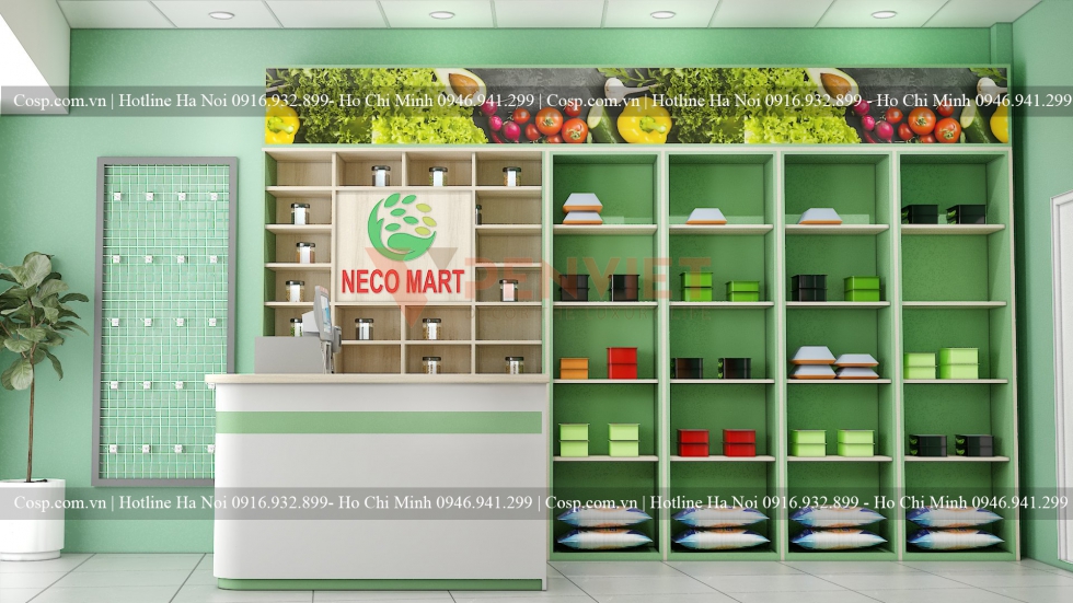 Thiết kế cửa hàng rau củ quả Neco Mart – Bình Thạnh