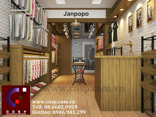 thiết kế cửa hàng thời trang janpopo