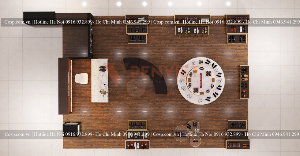 Bản vẽ thiết kế nội thất shop thời trang Pierre Cardin