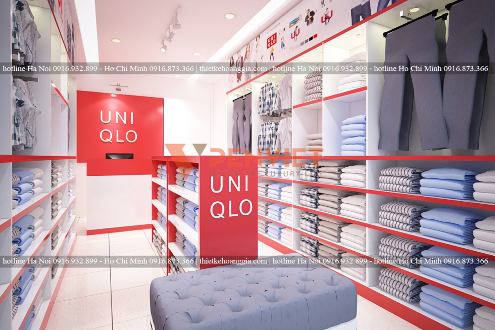 Thiết kế shop thời trang Uniqlo- 20m2