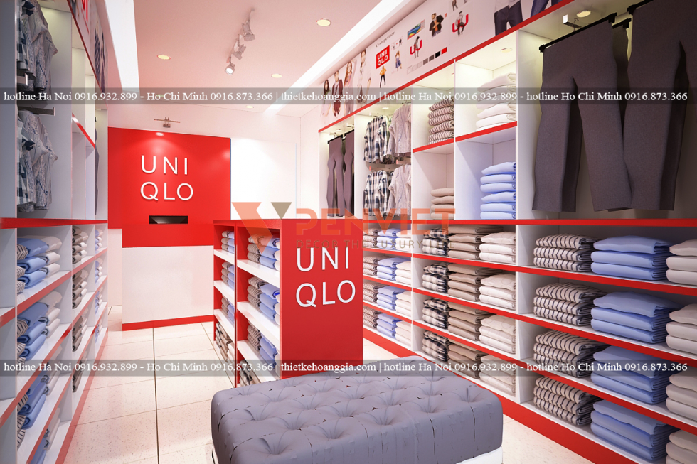 Thiết kế nội thất shop thời trang Uniqlo- Hà Nội