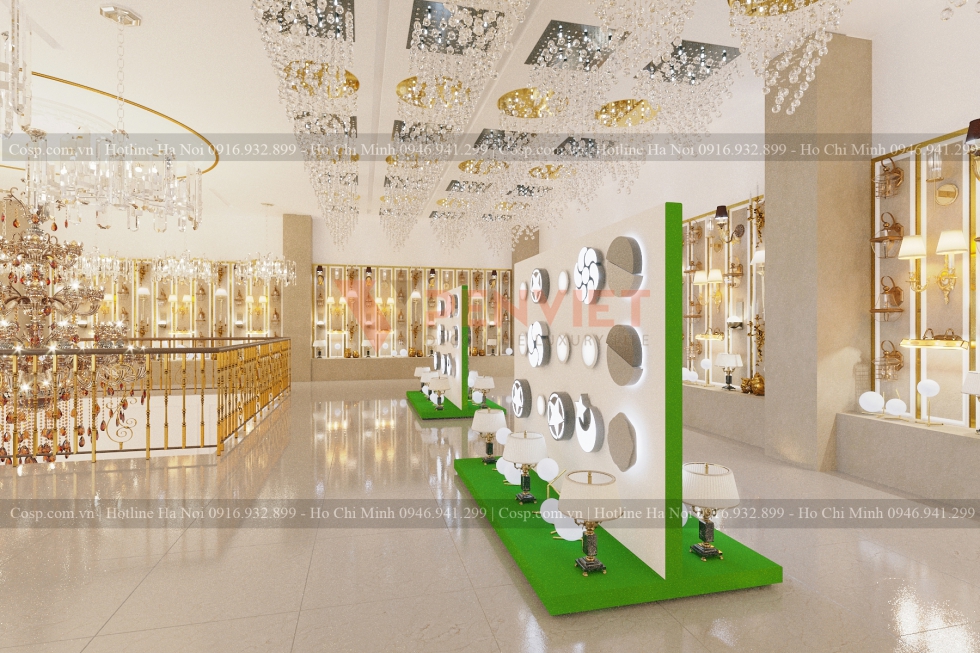 Thiết kế showroom đèn luxury